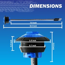 Meerkatt (Pack of 20) Special Generation 3/4 inch Round Blue LED Mini Button Clearance Lamp Side Marker Indicators Light Truck Boat Trailer Bus RV ATV Universal 2 Pin Plug 12V DC rubber grommets XT-DC