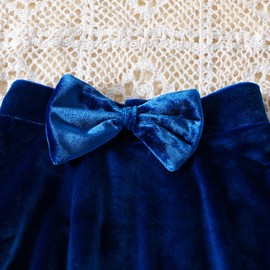 ZUNW - Falda de pana elástica de terciopelo para bebé, color negro, verde, azul, rosa, rojo, 12M-6Y, Azul, 5-6 Años