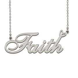 Stainless Steel Name Necklace Custom Made Jewelry Gifts for My Best Friend Faith