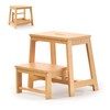 BEKVEM Bamboo Folding Step Stool with Sturdy Structure and Wide