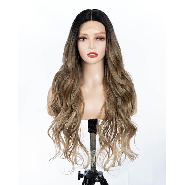 Transparent Lace Front Wigs Pre Plucked Glueness Wig Long Synthetic