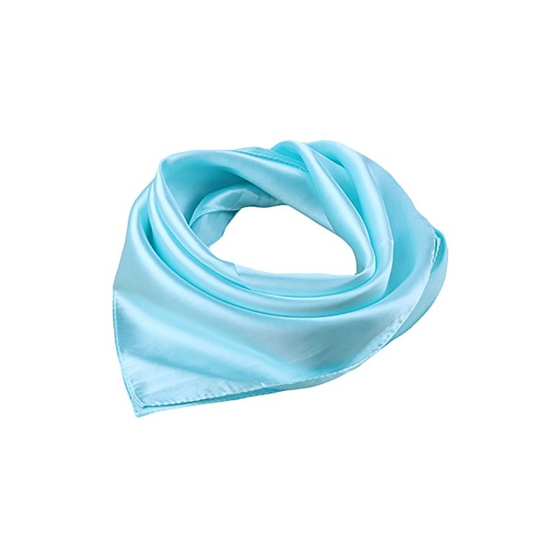 X&F Women's Solid Stain Charmeuse Neckerchief Square Scarf 23" *