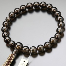 «Special Price» Pure Land Buddhist Prayer Beads for Men 22 Beads Brown Crystal String Tassel [Genuine Beads Kyoto Nenju Shinshu Buddhist Buddhist Monsters Smoky Quartz Smoky Crystal Funeral Kyoto Natural Stone My Prayer Beads 101220174] [Prayer Bag Gift!