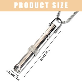 Toumett Breathing Necklace,Breathlace Stop Smoking,to Quit,Anxiety,Stress Relief Mindful,Anapana Whistle for Exercises Meditation,Christmas Valentine Gift,Breath,Steel,Necklaces,air Breathless,Steel Color