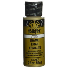 FolkArt Enamel Glitter and Metallic Paint in Assorted Colors (2 oz), 4033, Metallic Gold