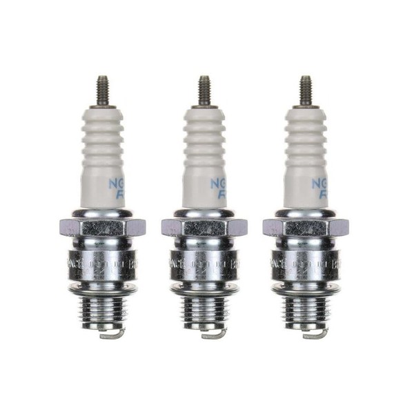 3 x Spark Plug BR 8 HS Pack of 3 Spark Plugs Set of 3 for Yamaha BWS Aerox Neos Jog R Slider, MBK Booster Nitro Mach G Ovetto 50 cc 2-Stroke