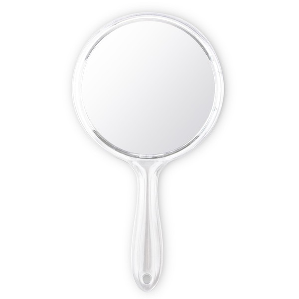 Handspiegel mit Griff, Handspiegel, Runder Make up Handspiegel, 1 -Fach/2