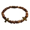 Faith Based Stretchy Beaded Bracelet with Bronze Cross
