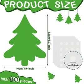 100 Pcs Christmas Tree Cutouts Green Paper Christmas Tree Winter Celebrations Decor Single Color Tree Cut Outs Tree Die Cuts for Teacher Kids School Classroom Bulletin Board Wall Craft Decor (Tree)