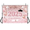WOLADA 2025 Pink Graduation Backdrop Rose Gold Class of 2025