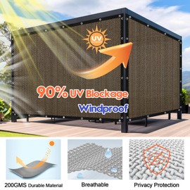 Sunocity 90% Sun Shade Cloth with Grommets, 6'X 12' Mocha Pergola Shade Cover Canopy Mesh Tarp Privacy Screen for Patio, Outdoor, Garden, Backyard