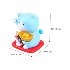 ABOOFAN 7pcs Miniature Fortune Cat Statues Resin Craft Adornments for Garden Lightweight and Decor for Family and Friends for Home and Outdoor Use