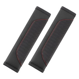 2 Pcs Car Seat Belt Cover, Black Car Seat Belt Pads, Microfiber Leather Seat Belt Shoulder Strap, Women/Men Auto Interior Accessories, Covers Harness Universal Fit for All Cars, Black