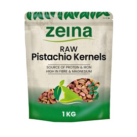 zeina LOVE OUR FOOD Zeina Whole Pistachio Kernels (1Kg) - Ideal for Snacking and Home Baking, Vegan Approved Raw Pistachio Kernels, High in Fibre, Minerals and Vitamin E