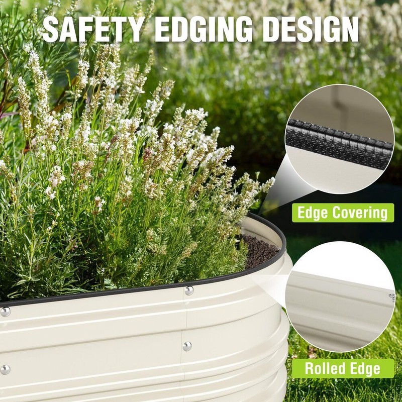 WORKPRO 2PC 4x2x1ft Galvanized Raised Garden Bed Set Rust &