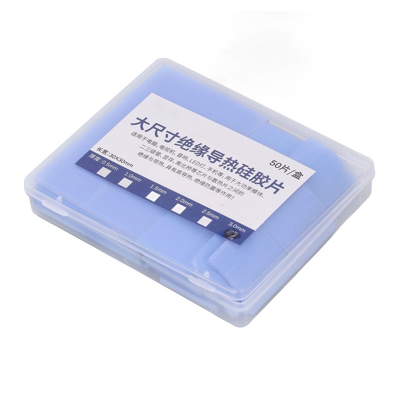 50Pcs CPU Thermal Pads Silicone Shock Proof Insulation Cuttable Thermal