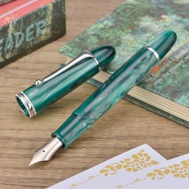 Asvine V800 pluma estilográfica - Sistema de llenado al vacío con gran capacidad de tinta - Pluma extra delgada número 8 lisa con paquete de regalo y 