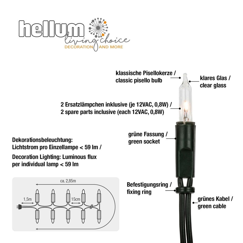 Hellum Indoor Fairy Lights, Christmas Lights, 20 Warm, Bright Lamps,