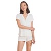 Eberjey, Women's, Gisele - Shortie Short PJ Set, White/Ice Blue,