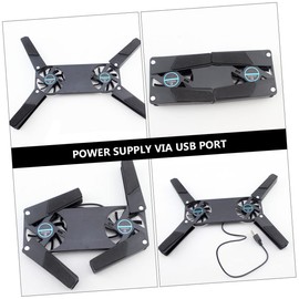 LABRIMP 2pcs Notebook Cooler Folding Laptop Cooling Pad Dual Fans Lightweight and Sturdy Anti- Design Portable Support for Laptops and Game Consoles Easy to Store