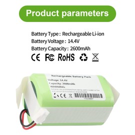 Battery for Lefant M210 M210B M210P M213 M213S Robot Vacuum Cleaner 14.4V 2600mAh