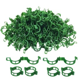 JJiaoLinin Secured Plant Plastic Clip, Pack of 100 Plant Clips, Plant Clips for Climbing Plants, Premium Tomato Clips, Plant Support for Tomato, Cucumber, Plant Attachment (Green)