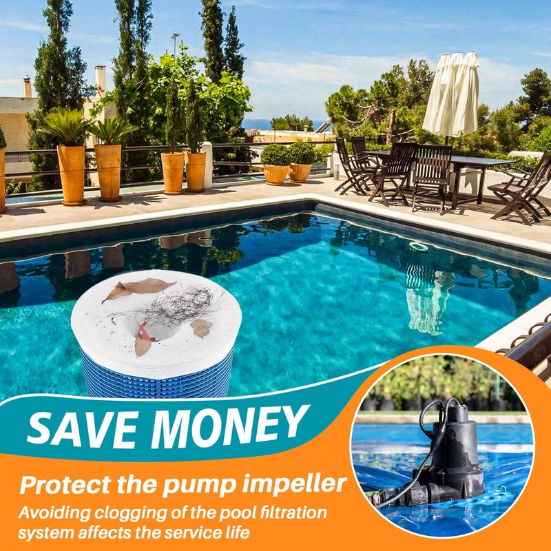 RAINFLOW 30-Pack Pool Skimmer Filter-Socks - Pool Socks for Skimmer
