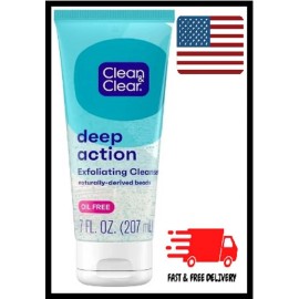 Clean & Clear Oil-Free Deep Action Exfoliating Facial Cleanser Scrub 5oz