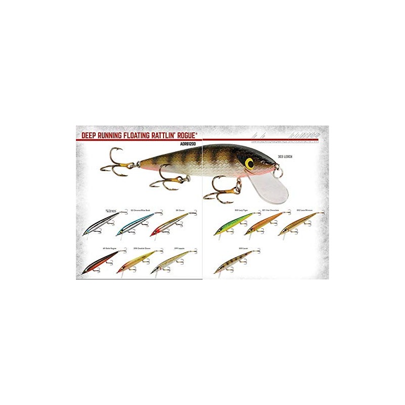 Smithwick Lures ADRB1232 Floating Rattlin' Rogue, Chrome/Blue Back, 0, 4'