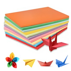 100 Sheets Coloured Paper, Handmade Origami Paper, 10 Colors A4 Double Sided Colourful Origami for DIY Arts Crafts Teachers