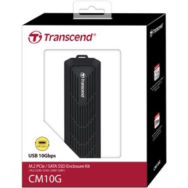Transcend CM10G USB 10Gbps M.2 PCIe/SATA SSD Enclosure Kit (M.2 2230/2242/2260/2280), Black