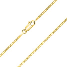 Planetys - Marine Chain 925 Sterling Silver 18K Gold-Plated Chain - Necklace - 1.8 mm Wide Various Lengths: 40-45-50-55-60-65-70 cm, Sterling Silver