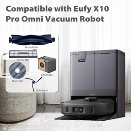 LengSuaa 19 Pack Replacement Kits Compatible with eufy X10 Pro Omni Accessories Robot Vacuum, Main Brush, Side Brush, Washable Filter, Mop Cloths, Dust Bag