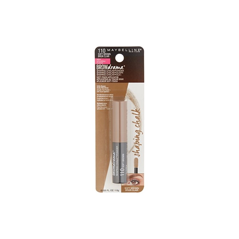 Maybelline Brow Drama Shaping Chalk Powder, Soft Brown, 0.035 fl.