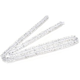 [Fukuenkaku] Crystal Button & Button Cut, 1 Row (Approx. 15.0 inches (3 x 6 - 4 x 8 mm), 1 Row (Approx. 15.0 inches (38 cm), Rock Crystal, Natural Stone, Power Stone Beads, Stone Quartz Gemstone, Crystal Button Cut 4x8mm