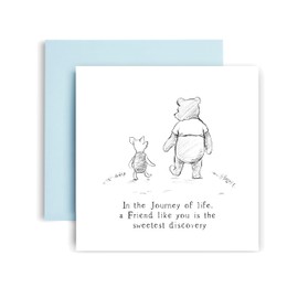 Huxters Anniversary Valentines Card – Pooh Piglet Sweetest Discovery – Sweet Anniversary Friendship Cards for Him and Her – Birthday Cards for Husband and Wife - 14.8cm