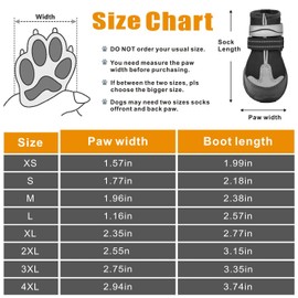 Dog Shoes, Otunrues Dog Shoes for Small Medium Large Dogs, Anti-Slip Dog Boot with Reflective, Waterproof Dog Booties & Paw Protectors for Winter Snowy Hot Pavement Day (Black, 2XL)
