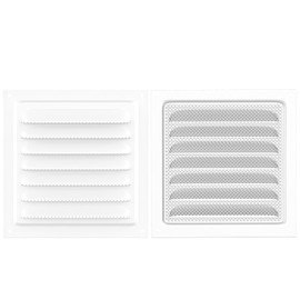 2 Packs - 8" x 8" Inch - White -Stainless Steel Metal Vent Cover - Square Soffit Air Vent Louver - Grille Cover - Built-in Insect Screen - HVAC Vents for Bathroom, Home Office (8" x 8" -White)