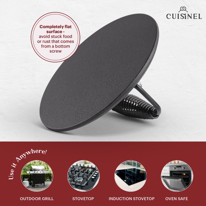 Cast Iron Skillet + Grill Press + Scraper Set -