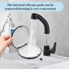 KIRZAX 2 Stück Zahnspangendose, mit Spiegel,Zahnprothesen Behälter, Gebissdose, Tragbarer Gebissdose,Zahnprothesendose,Dose für Zahnprothese,für Reisen und täglichen Gebrauch (Schwarz)