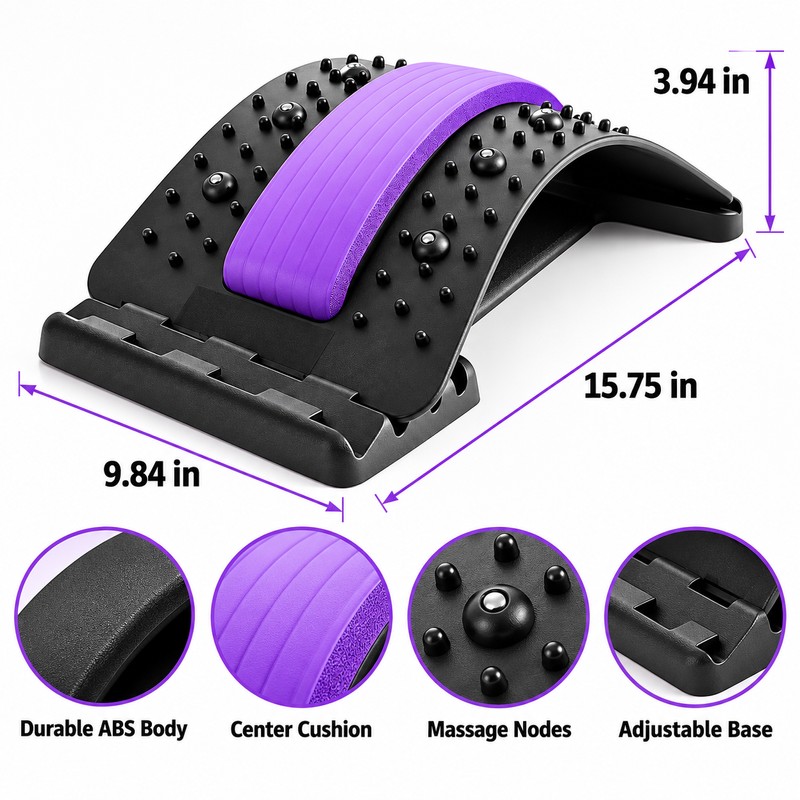 4-Level Back Stretcher Lumbar Support Board – Adjustable Arch Stretching