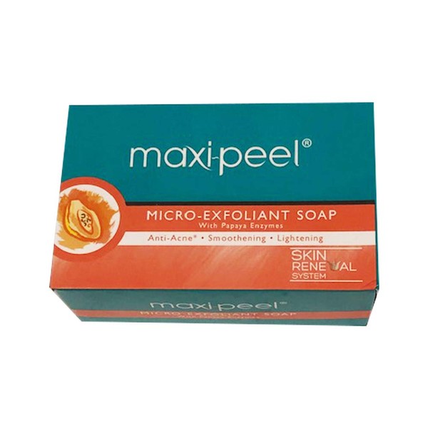 Maxi-peel Micro Exfoliant Soap with PAPAYA Enzymes with FREE Maxipeel Astringent Exfoliant Solution 60ml (#2) or #3)