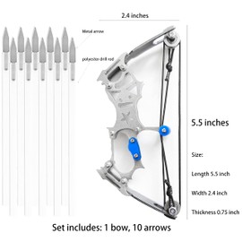 TIETHEKNOT Mini Archery Bow Set Right Hand Mini Compound Bow Mini Hunting Bow Metal Material Catapult RH/LH for Hunting Shooting Practice Archery Entertainment Fun, silvery