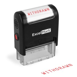 WITHDRAWN Self Inking Rubber Stamp - Red Ink (ExcelMark A1539)