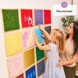 Sensory Wall Panel for Kids | Textured Tiles Sensory | Sensory Wall for Play & Learning | Sensory Mats for Toddlers & Classrooms | Interactive Texture Panels | Sensory Wall 16 Pack