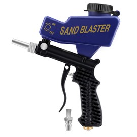 Sand Blasting Gun, Hand Device, Air Sand Blaster with Funnel, Portable Pneumatic Sandblasting Gun for Remove Paint Stains, Rust Clean Surfaces, Car Maintenance, Mechanical Equipment (Blue)