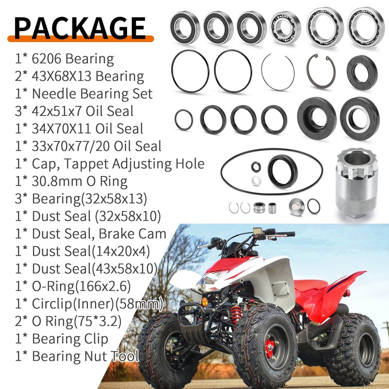 Rear Differential & Axle Bearing Seal Kit & Nut Tool