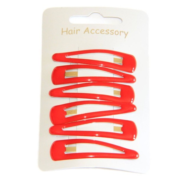 6 Red Plain Hair Slides IN4588