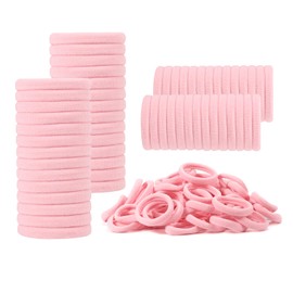100 Pack No Damage Hair Ties For Women Thick Hair,Soft Seamless Colorful Ponytail Holders for Girls,Light Pink Elastic Hair Bands (Light Pink)