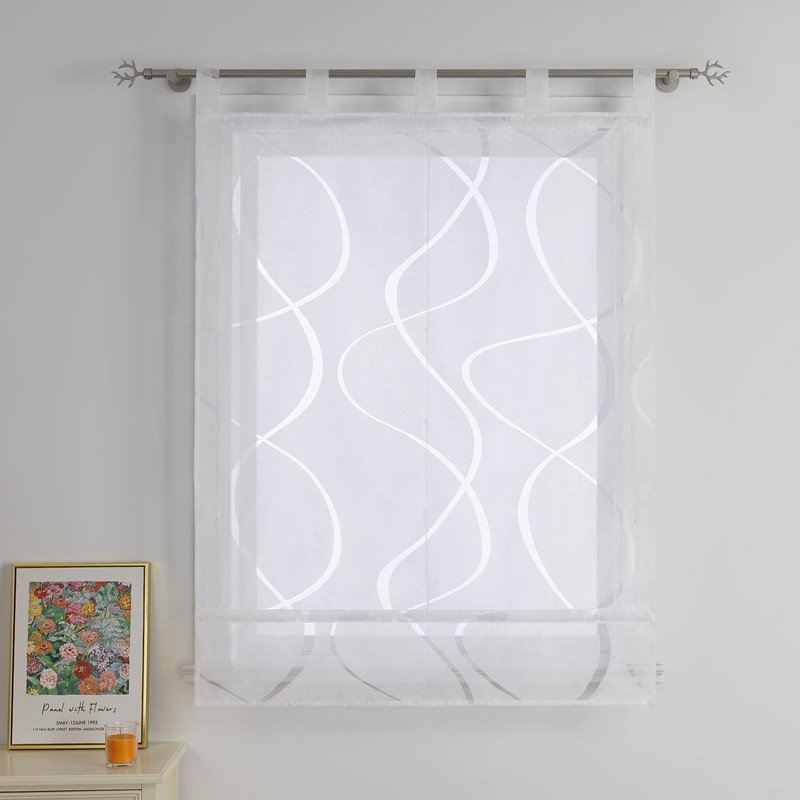 Heichkell Burnout Roman Blind Roman Blind with Loops Transparent Curtain